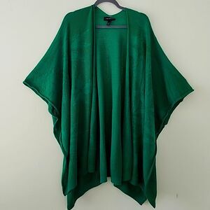 Lane Bryant Kelly Green Floral Jacquard Poncho Wrap 22/28 (O15)